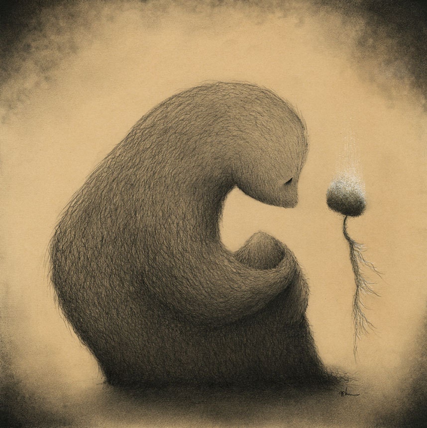 The Emptiness In Somethingness-fine art giclee print reproduction of an original charcoal, pastel and ink illustration