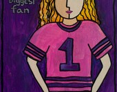 She's Her Own Biggest Fan ART PRINT - 5 x 7 Strong Woman Art, Inspirational Art, Whimsical Giclee, Mixed Media Collage