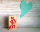 heart fox - rubberstamp - 30x50mm - by SiebenMorgen