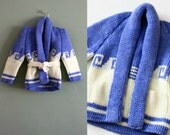 70's sz 3/4 Child's Rolled Collar Cardigan SWEATER