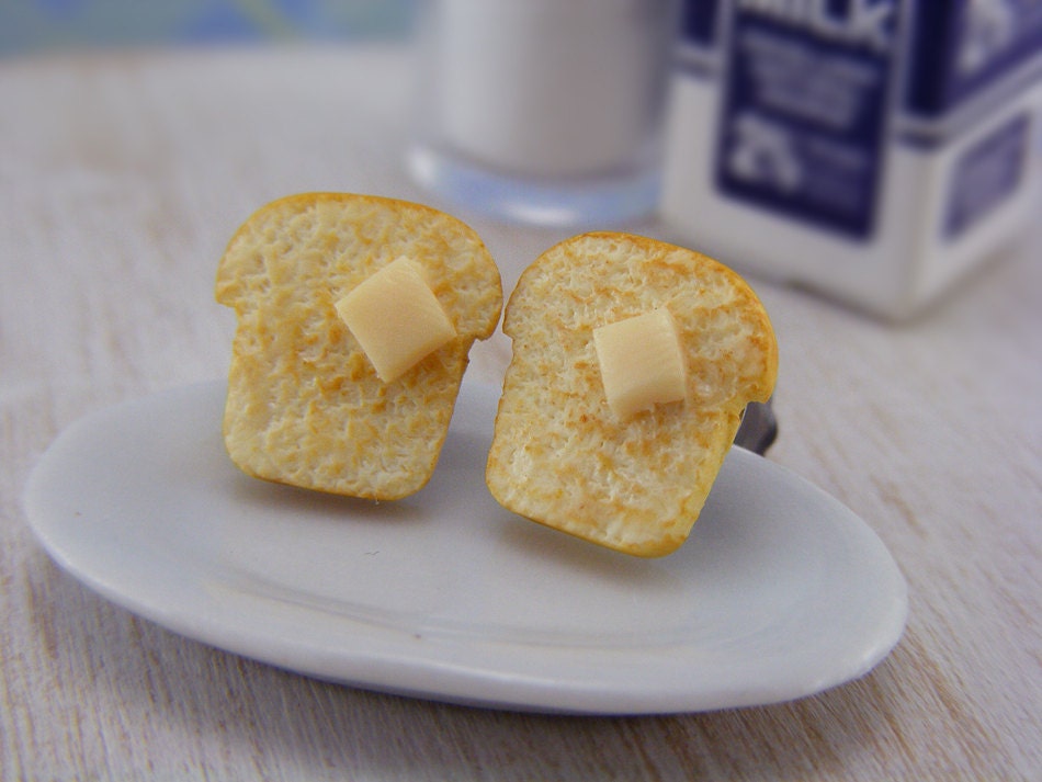 Buttered Toast - Studs / Post Earrings - ON SALE