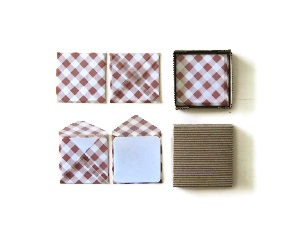 Brown Gingham - Mini Stationery Set