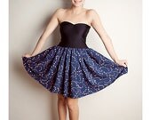Blue HEART Baby Doll PARTY DRESS Bow Handmade Strapless