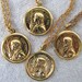 4pc Wholesale lot Vintage st Jeanne d'Arc saint Joan of Arc religious Medal signed FRANCE charm brass chain necklace pendant french m111
