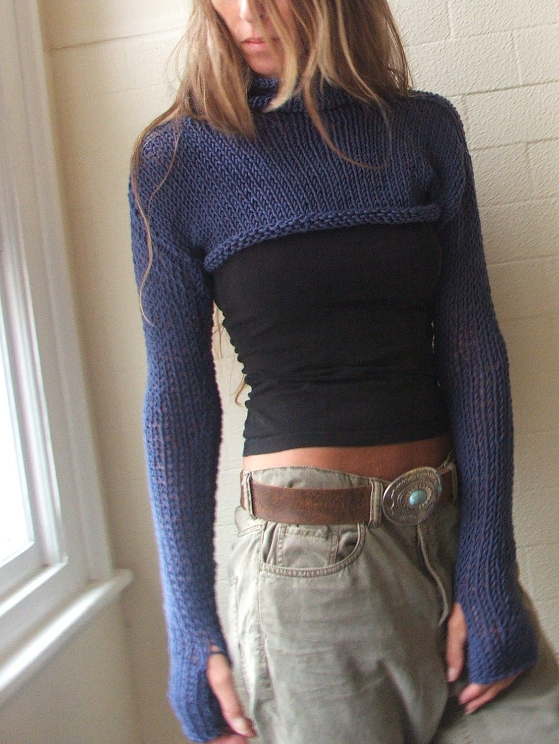 Blue Sweater / Blue cropped iLE AiYE sweater
