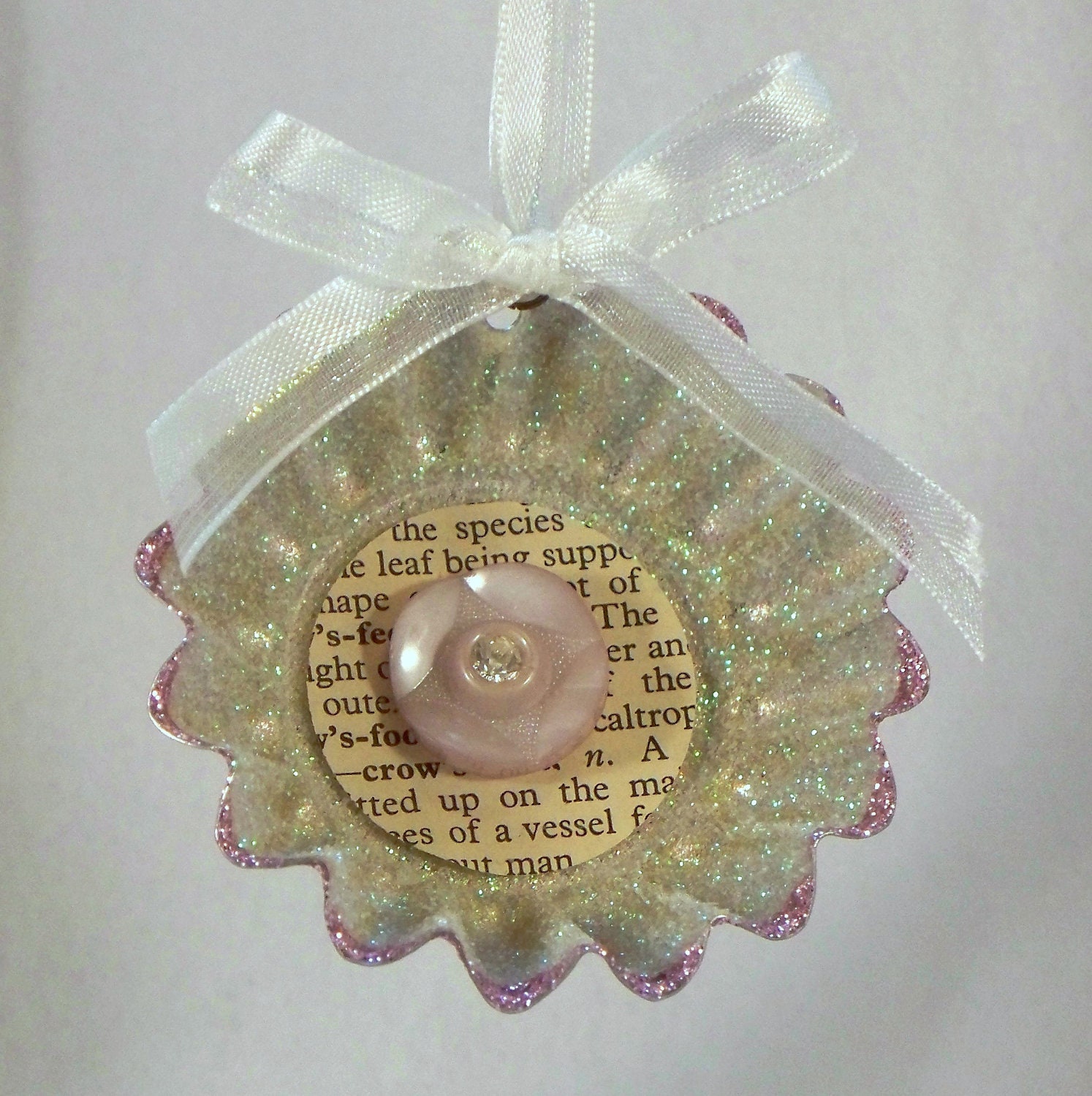 Upcycled Vintage Round Tart Tin Ornament