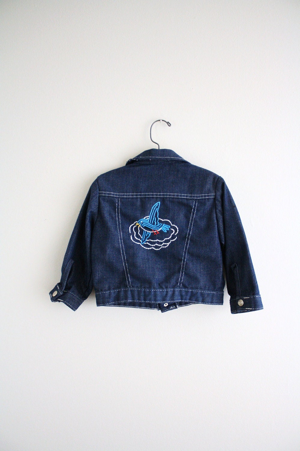 Toddler Boy Vintage Denim Jacket . Boys Jacket . 70s Denim Jacket . Embroidered