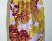 Leafy Purple Wine Bottle Bag - Reversible - Drawstring - Reusable