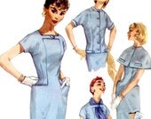 Vintage 1950s Wiggle Dress, CAPE, and Jacket Set Pattern  - Size 11, Bust 29- Simplicity 1530