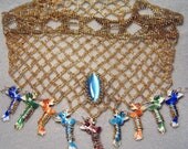 Nine Dragons Collar, beadwoven bib/choker/necklace