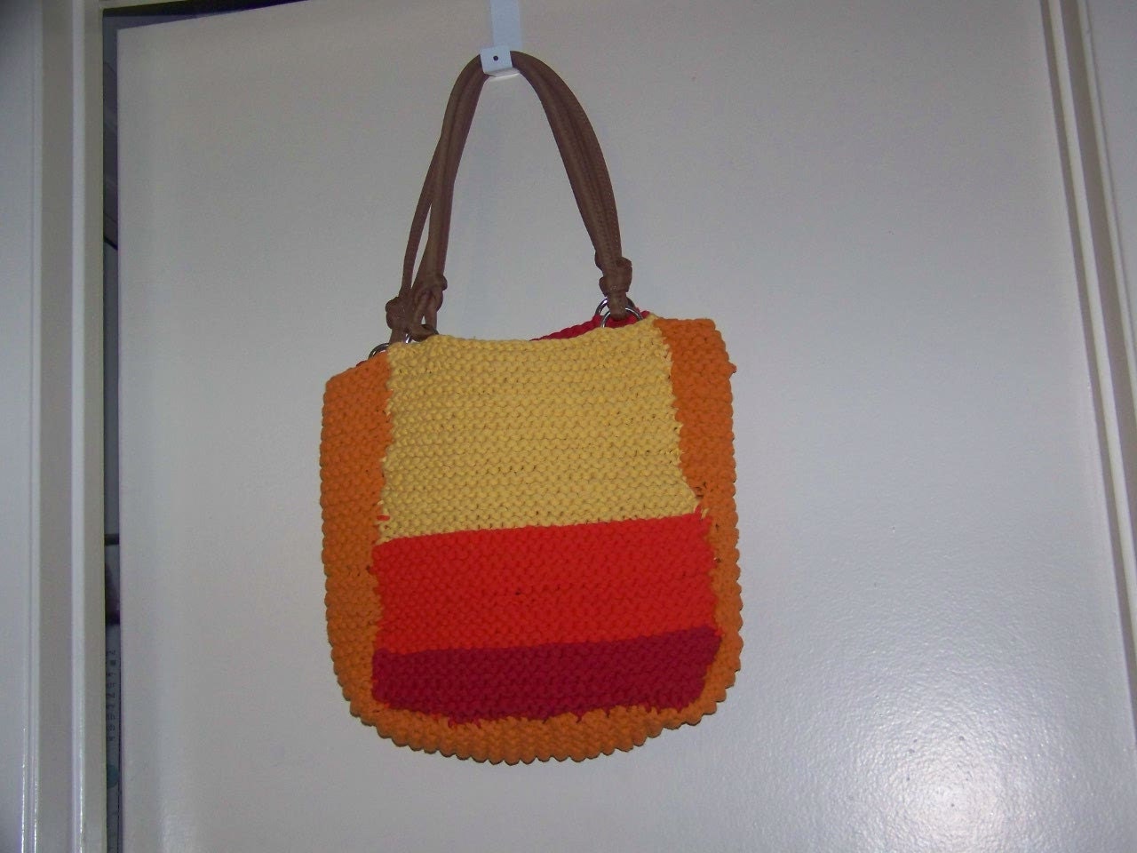 Cotton Tee ShirtsTote Bag, Knitted, Recycled, Repurposed, Upcycled