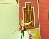 Striped Party Dress with Tulle Skirt - Cirque by Ouma
