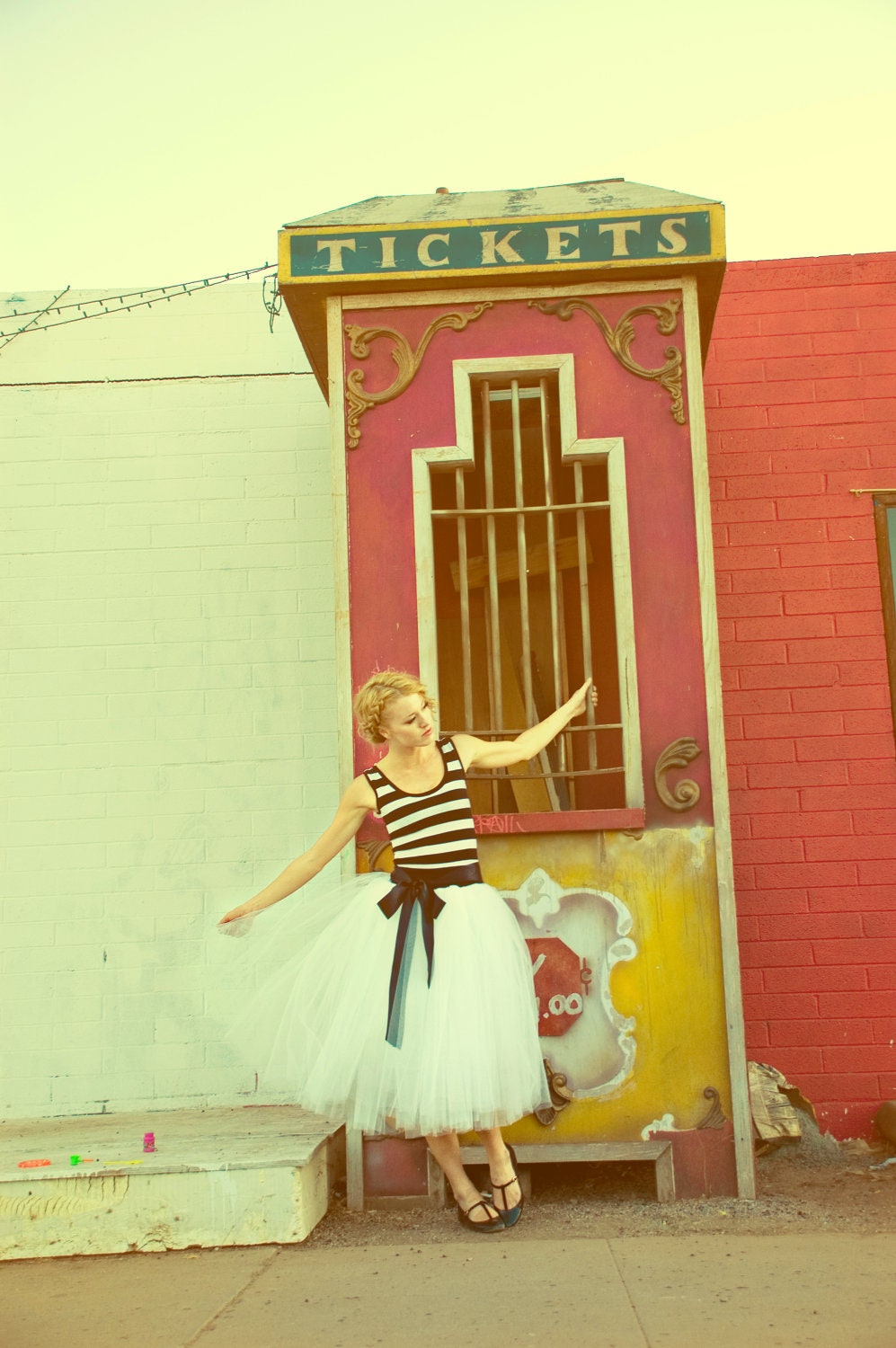 Striped Party Dress with Tulle Skirt - Cirque by Ouma