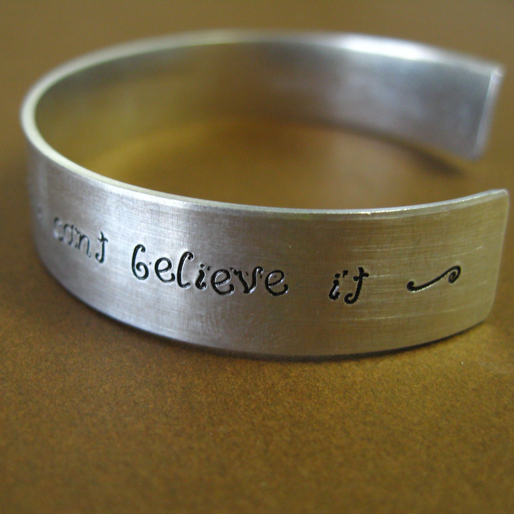 Nightmare Before Christmas Bracelet - Jack Skellington Quote hand stamped in aluminum