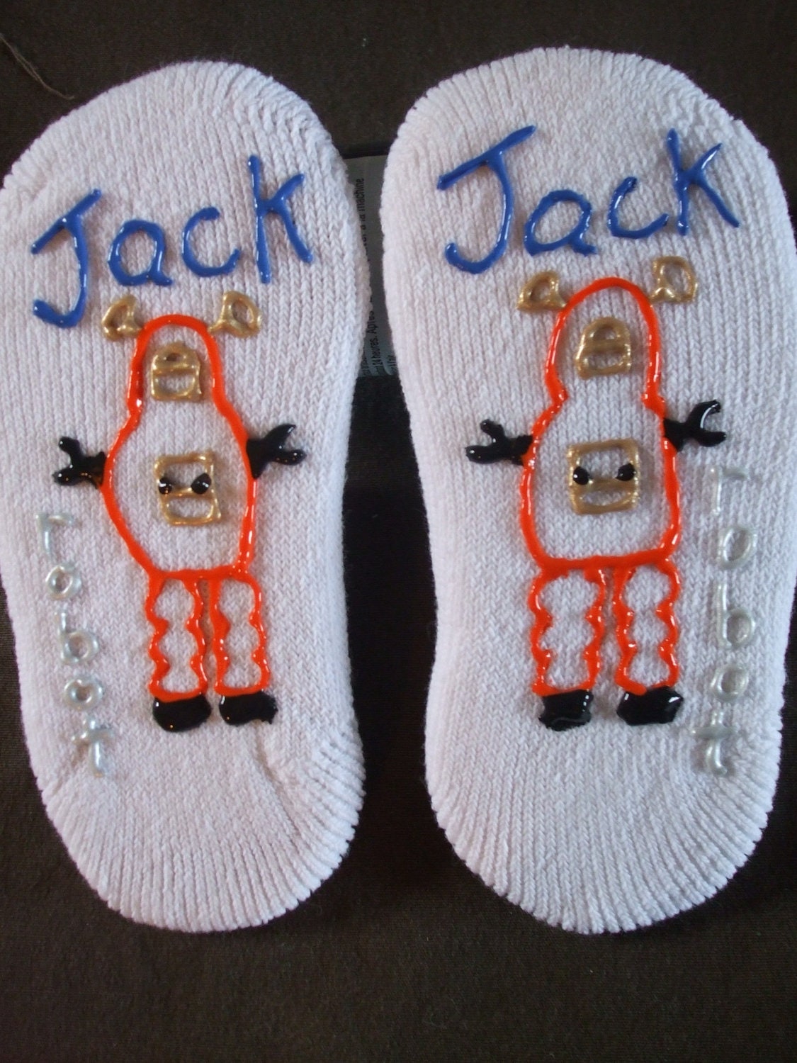 Personalized Painted Socks Baby Size No Slip