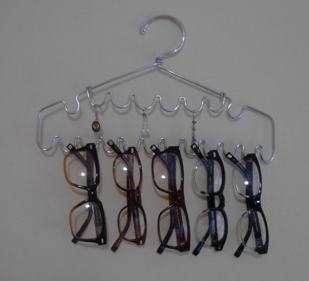 Jewelry Hanger Jewelry Display Glasses Organizer Shabby Chic Scalloped Handmade Two Tiered