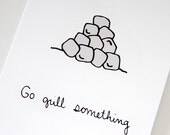 Funny Holiday Card. Christmas Card. Coal Card. Go Grill Something.