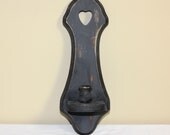 Sale 15% Off Wall Sconce Candle Holder Black Distressed Upcycled