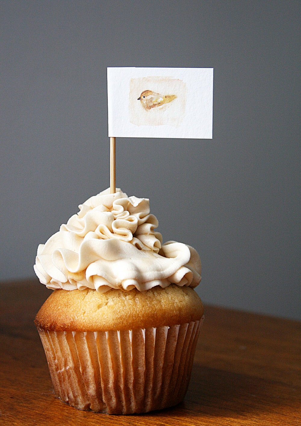 Handmade Bird Cupcake Toppers / Food Picks