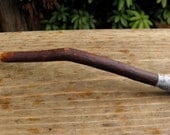 Hand Carved Crochet Hook - Madrona with bark Size K