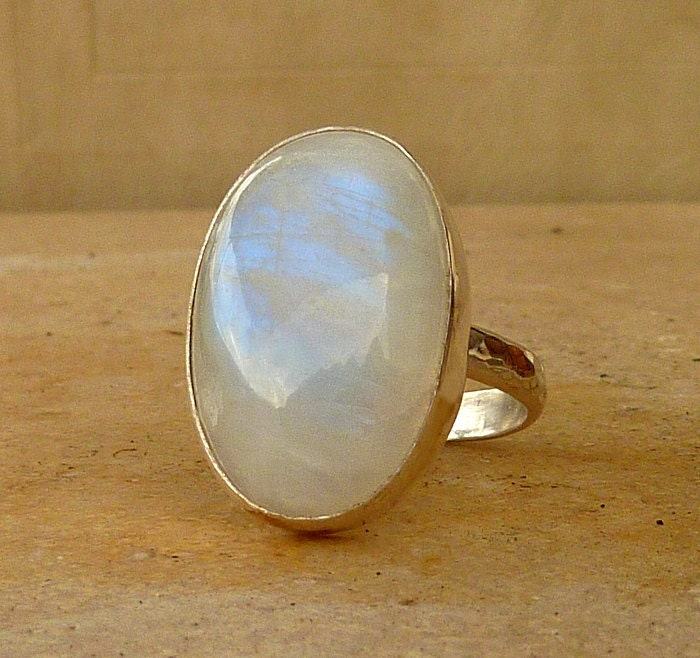 Moonstone statement Ring, Gemstone Ring, Cocktail ring, Sterling silver Ring,Size 8.5