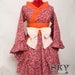 Kawaii Kimono Dress Multicolour Polkadot on Wine