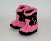 Cowgirl Baby  Booties  Chocolate & Rose   Newborn