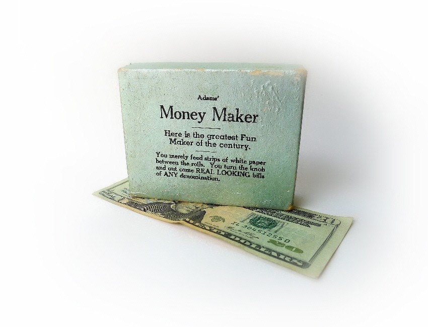 Vintage Magic Trick Gag Gift Adams Money Maker 1950's - Treasury Item
