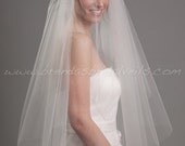 Bridal Veil, Fingertip Double Layer Wedding Veil - Morgan