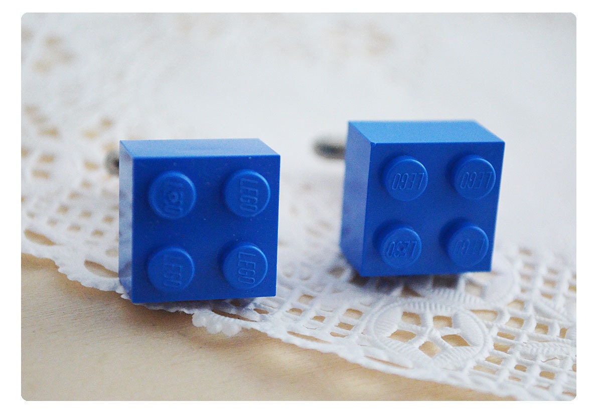 Cufflinks With LEGO Bricks - Blue Lego Cufflinks Groomsmen Gift - Graduation Gift