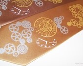 Steampunk Necktie. Honey Gold tie Limited RokGear print