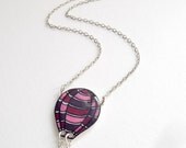 pink and purple hot air balloon necklace