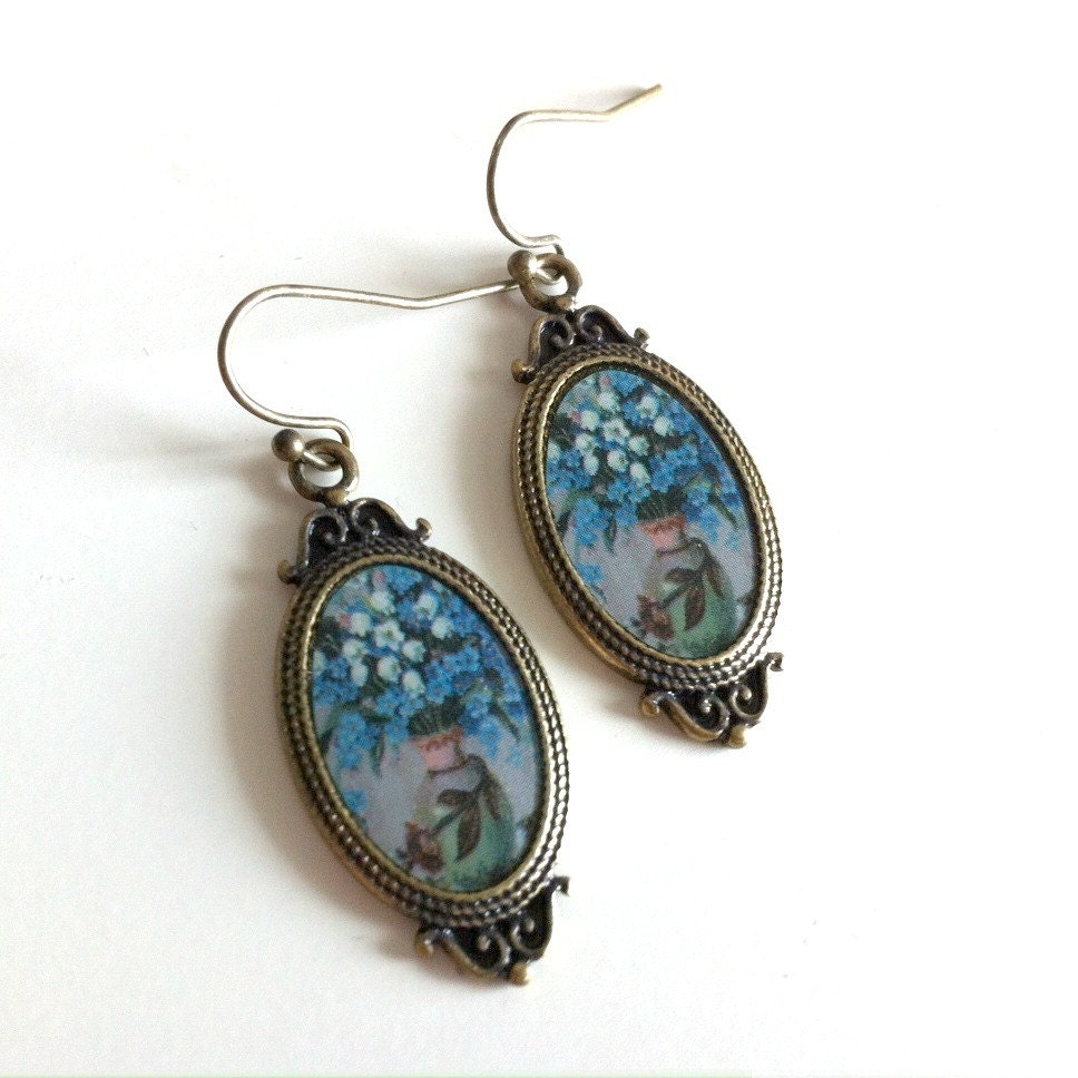 Floral Still life Artwork Framed Earrings
