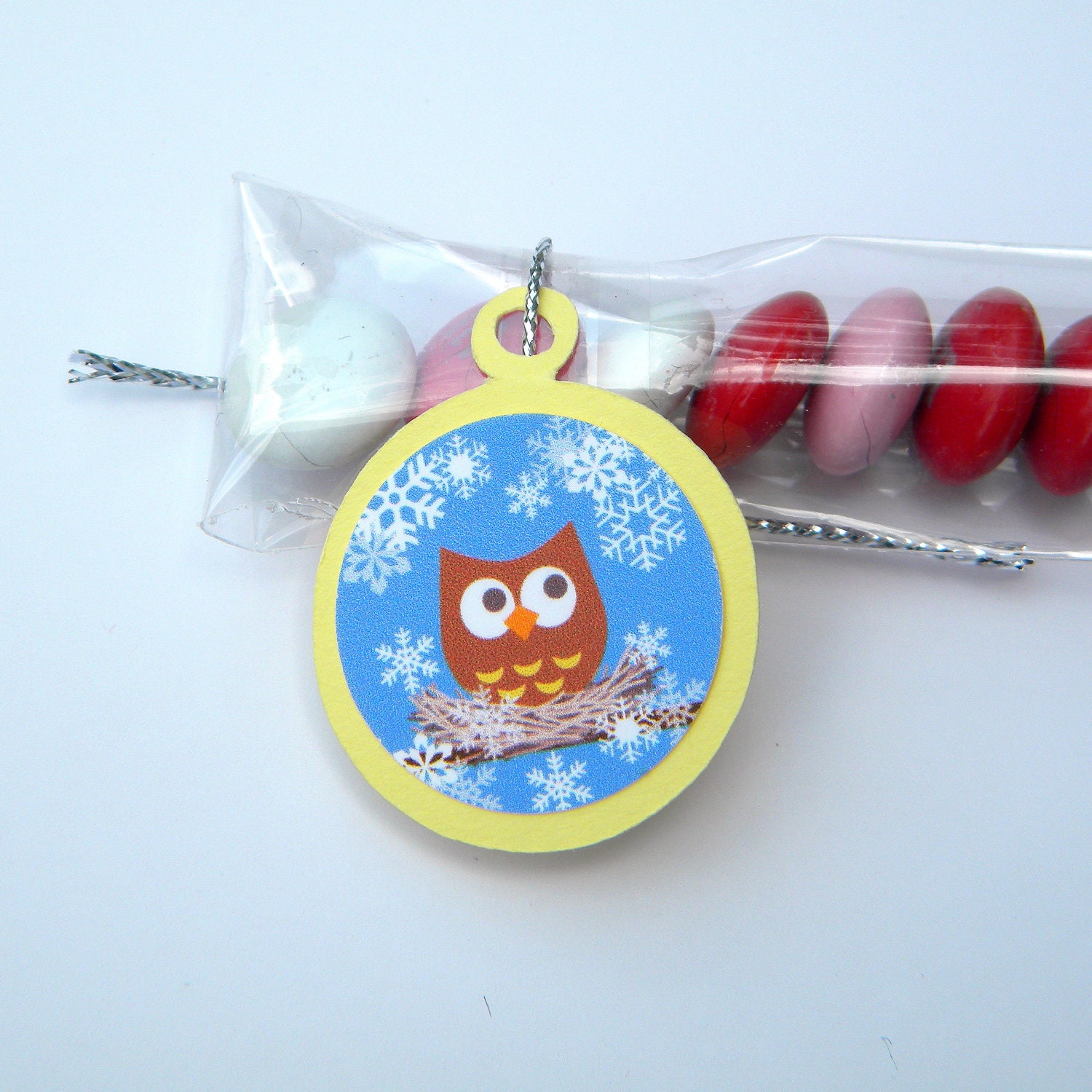 Snowy Owl Party Favors, Winter Candy Treat Bags, Christmas, Set of 12 Il_570xn
