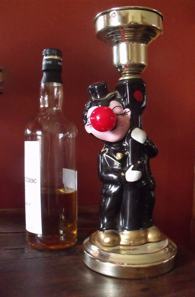 Mid Century Lamp Drunk hanging on Lamp Post Red by wonderdiva