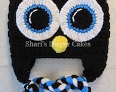 Blue Penguin Crochet Hat - Baby Hat - Childs Hat
