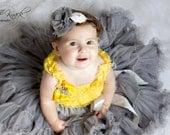 Gray Silver White Flower Hair Bow Headband Rosette Fabric Puff Boutique Infant Toddlers Girls Photography Prop