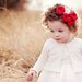 Red and Ivory Flower Girl or Bridesmaid Hair Piece  - Red and Ivory Headpiece or custom colors - Handmade Flowers
