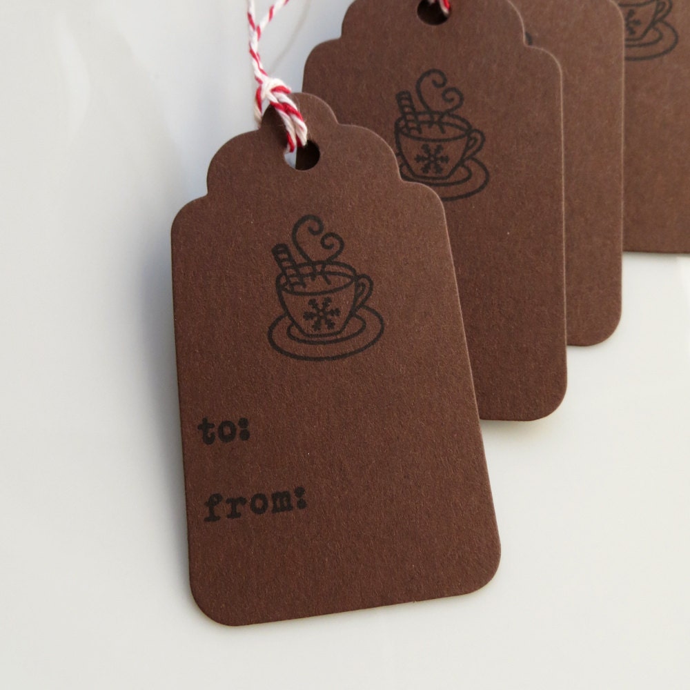 Hot Cocoa Tags To From - Set of 8 medium - Holiday Gift Tags Christmas Tags To From Tags Il_570xn