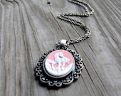 Unicorn Necklace - Gifts Under 25 - Woodland - Pink - White - Silver - Bridesmaid Gift - Wedding Jewelry