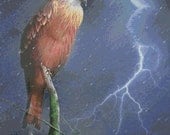 Contemporary cross stitch PDF Pattern 'Kite in a Storm' by David Finney - Bird cross stitch art, Needlework, counted cross stitch chart