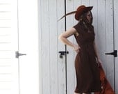 forest dweller autumn hat / burnt orange wool with feather