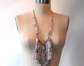 Pastel Rainbow Snakeskin Printed Leather Tassel Necklace -Only One in this color
