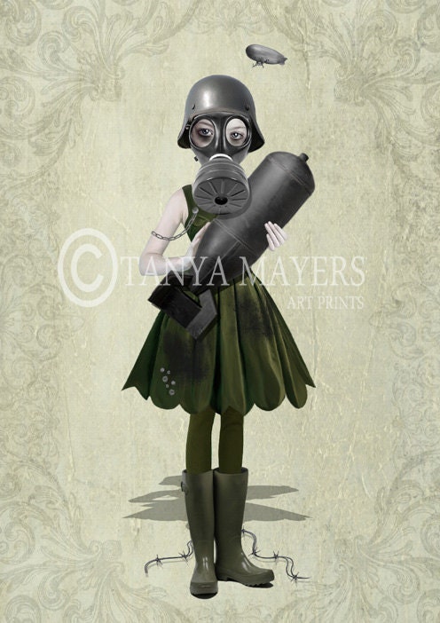 Steampunk Art Print - Soldier Girl - Hope
