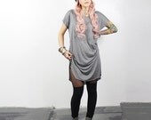 High Side Split Top - Heather Grey