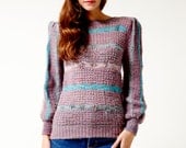 VINTAGE - 80s Sharp Shoulders Knit Sweater Sz M