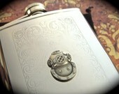 Steampunk Flask Diving Helmet Gothic Undersea Nautical Flask Vintage Inspired 6 oz - Free Funnel Men's Gifts For Him