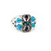 Cocktail Ring Aqua Blue Swarovski Crystals Stretch Band Womens