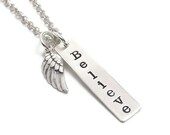 Believe Necklace - Hand Stamped Stainless Steel - Bieber Believe Tour
