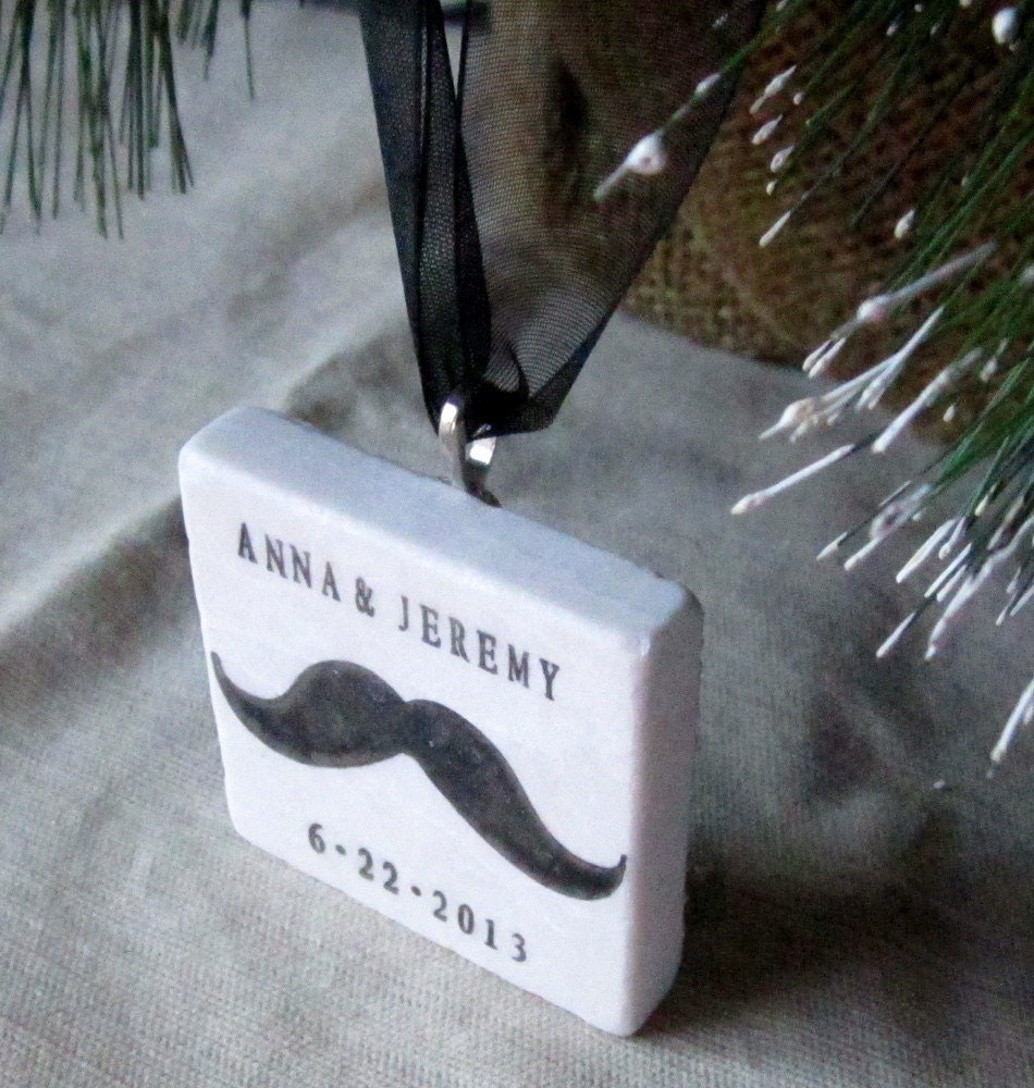 Mustache Wedding Favor Ornaments, Set of 25